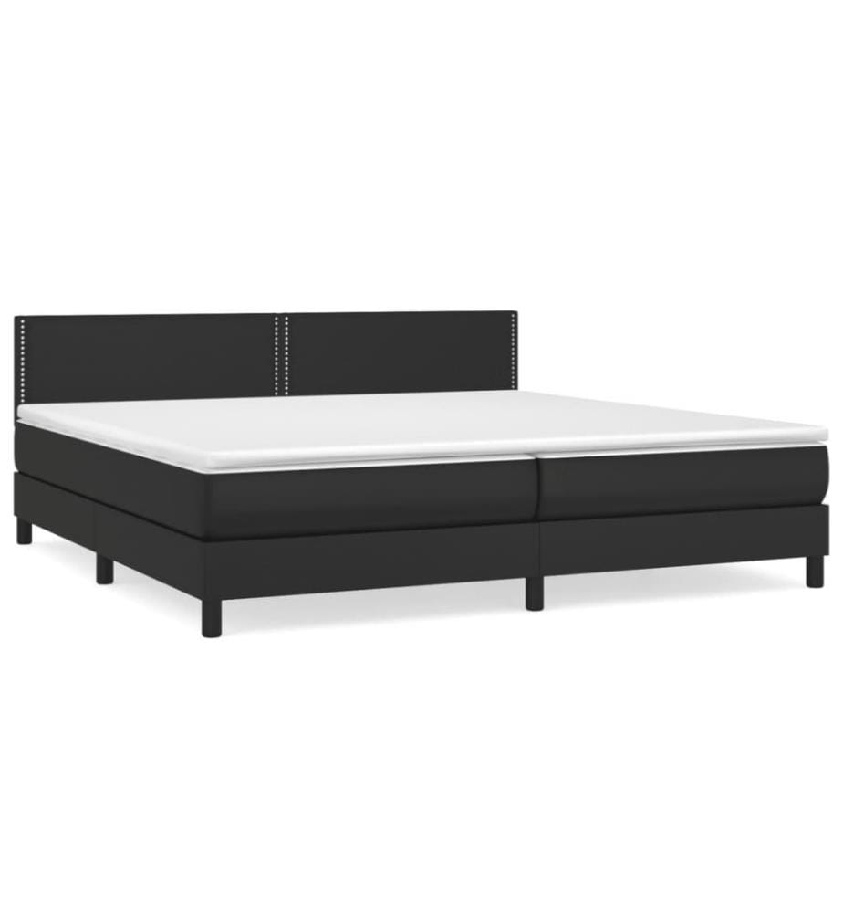 Boxspringbett mit Matratze Schwarz 200x200 cm Kunstleder