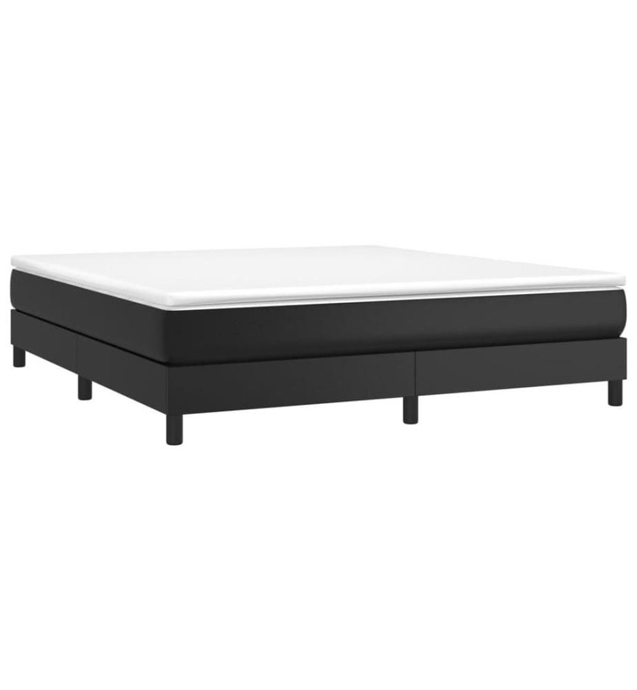 Lit à sommier tapissier avec matelas Noir 180x200 cm Similicuir