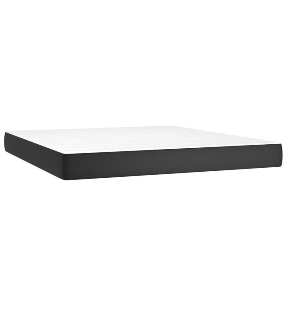 Lit à sommier tapissier avec matelas Noir 180x200 cm Similicuir