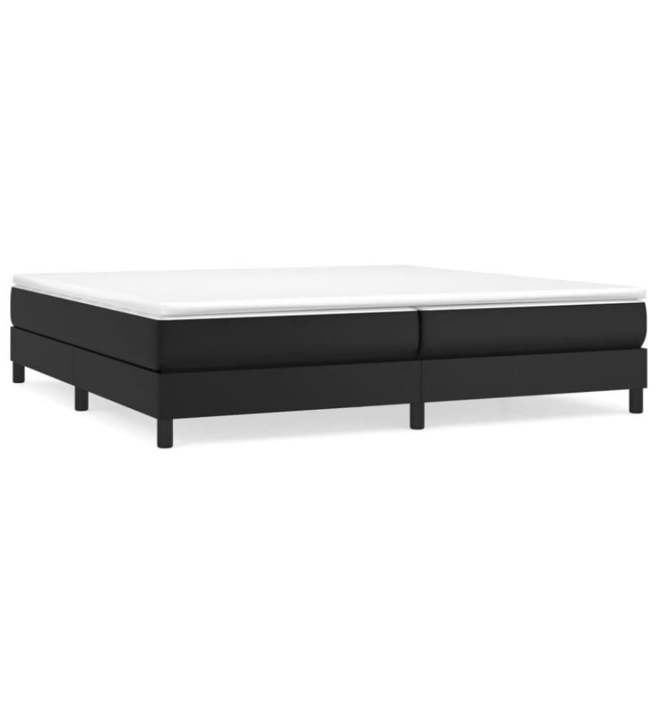 Lit à sommier tapissier avec matelas Noir 200x200 cm Similicuir