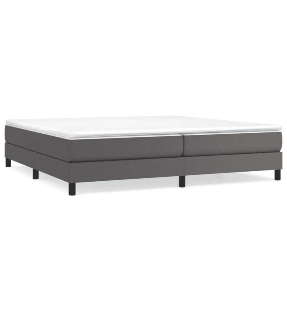 Lit à sommier tapissier avec matelas Gris 200x200 cm Similicuir