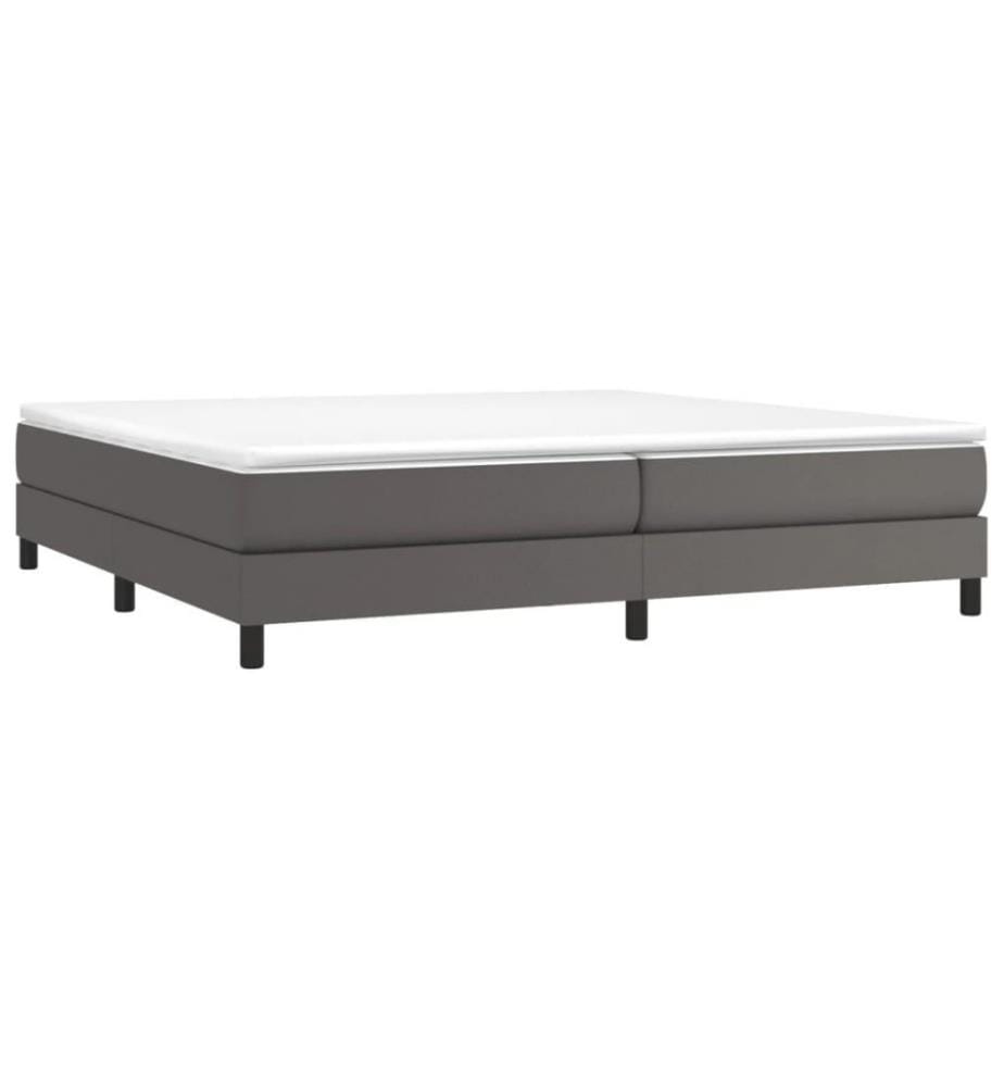 Lit à sommier tapissier avec matelas Gris 200x200 cm Similicuir