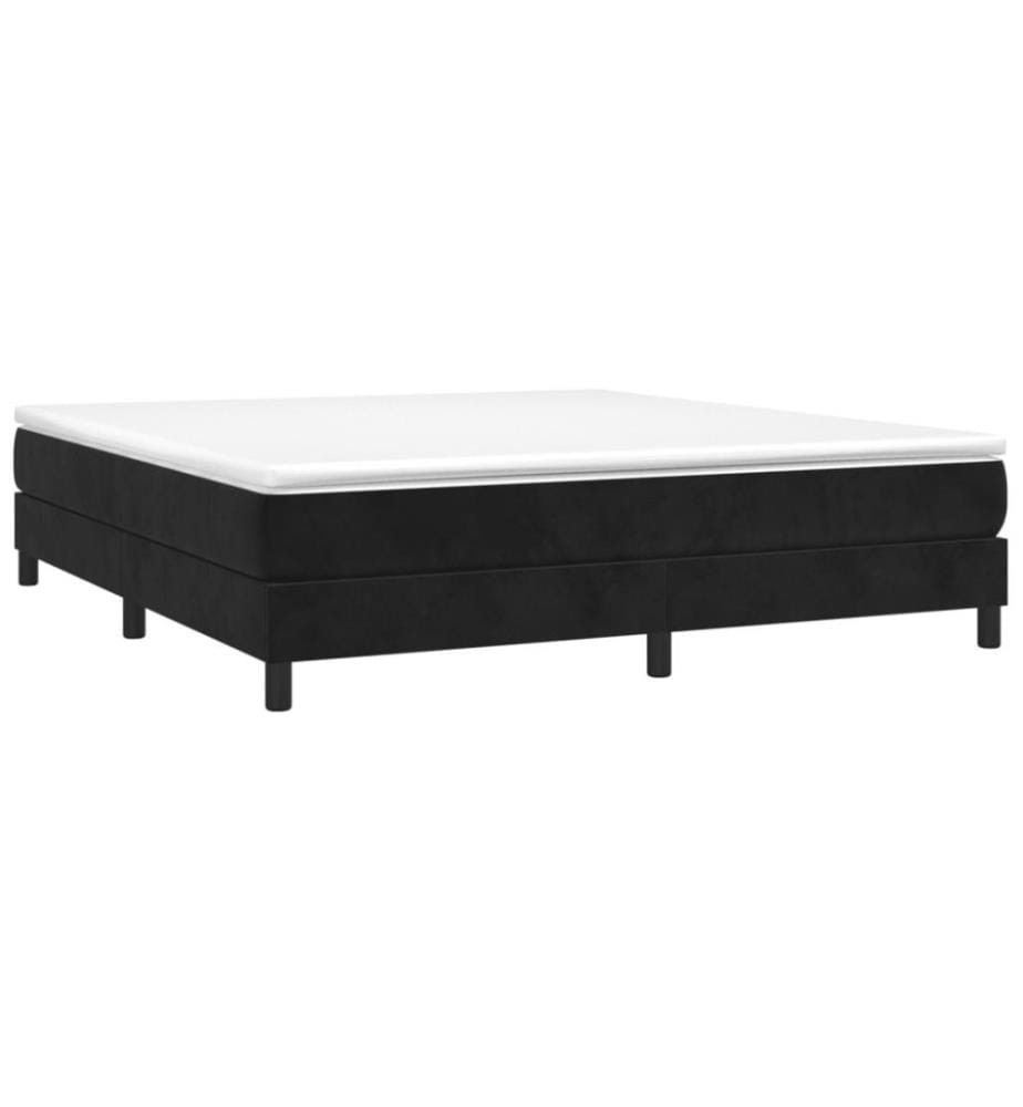Lit à sommier tapissier avec matelas Noir 180x200 cm Velours
