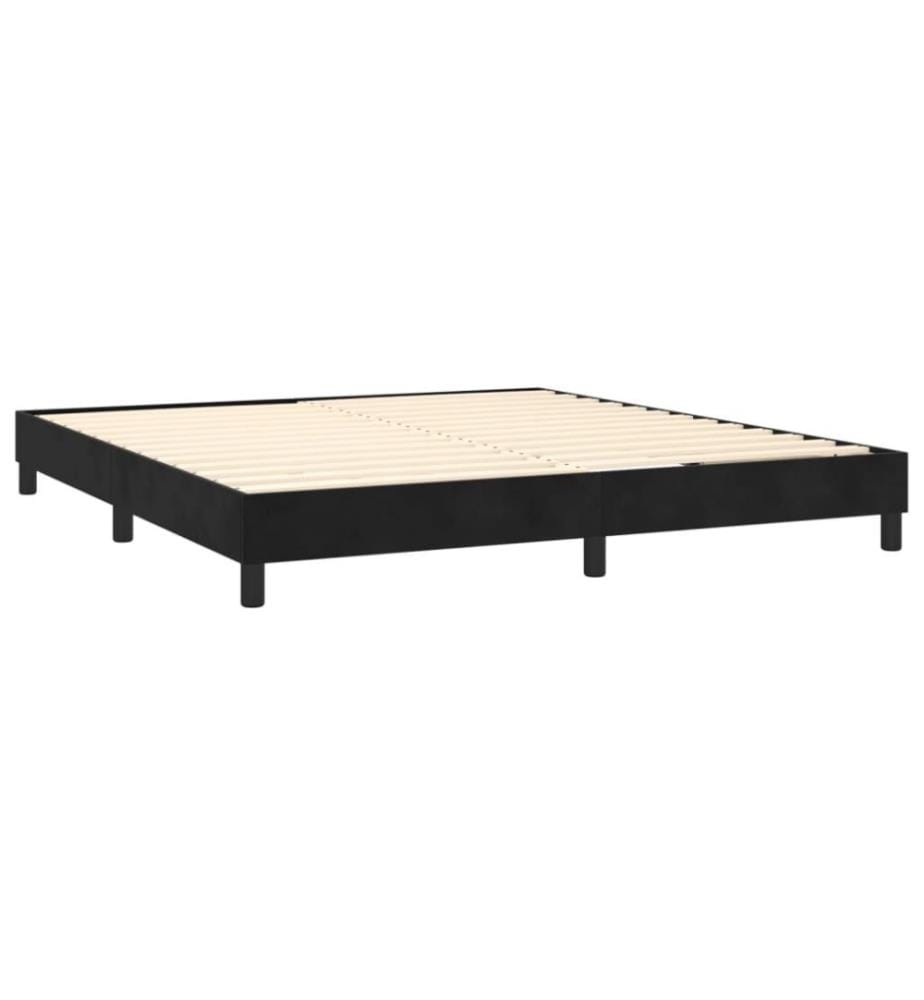Lit à sommier tapissier avec matelas Noir 180x200 cm Velours