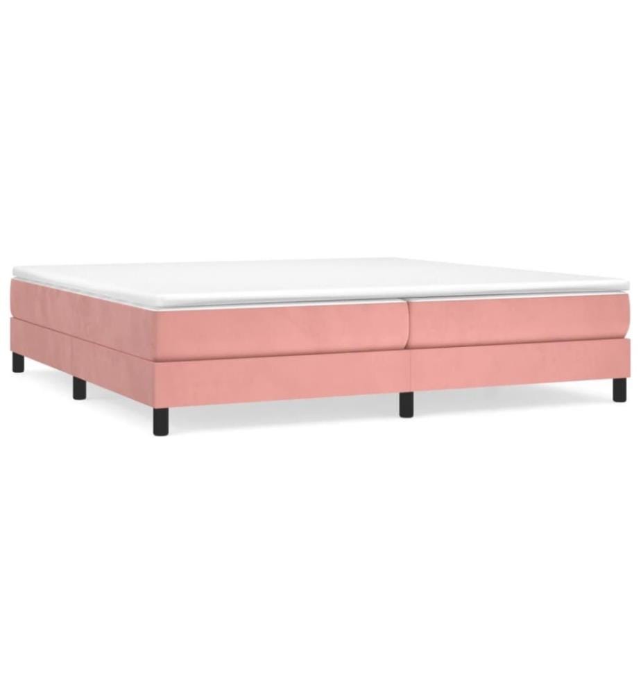 Lit à sommier tapissier avec matelas Rose 200x200 cm Velours