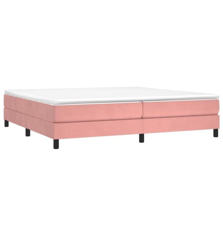 Lit à sommier tapissier avec matelas Rose 200x200 cm Velours