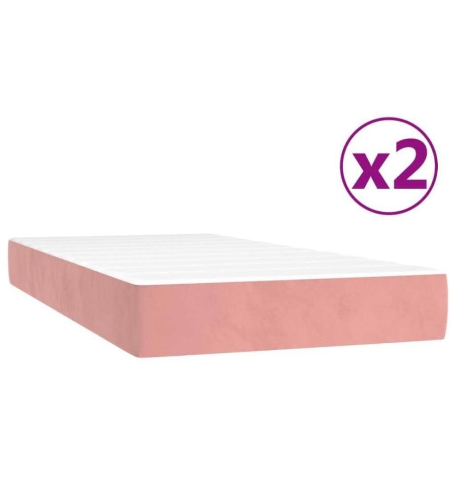 Lit à sommier tapissier avec matelas Rose 200x200 cm Velours