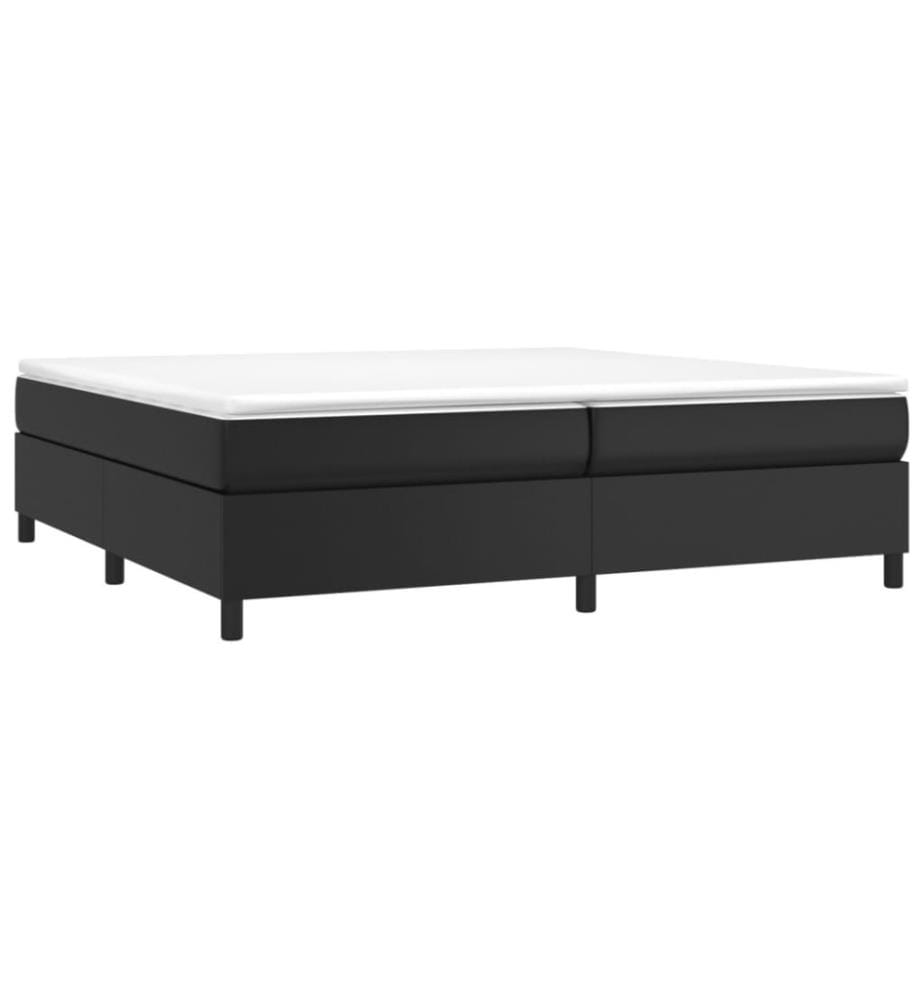 Lit à sommier tapissier avec matelas Noir 200x200 cm Similicuir
