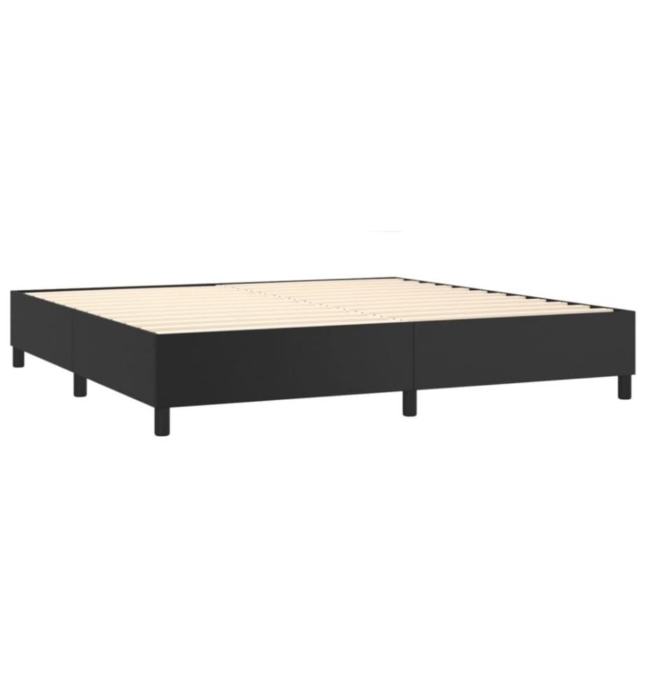 Lit à sommier tapissier avec matelas Noir 200x200 cm Similicuir