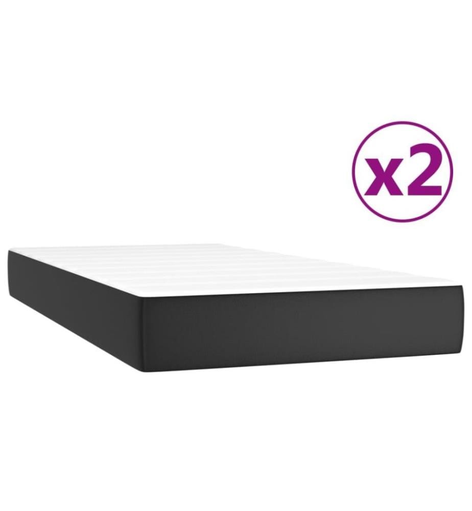 Lit à sommier tapissier avec matelas Noir 200x200 cm Similicuir