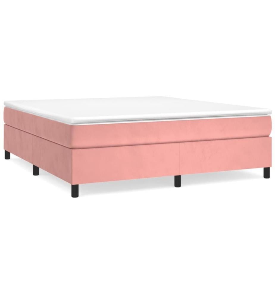 Lit à sommier tapissier avec matelas Rose 200x200 cm Velours