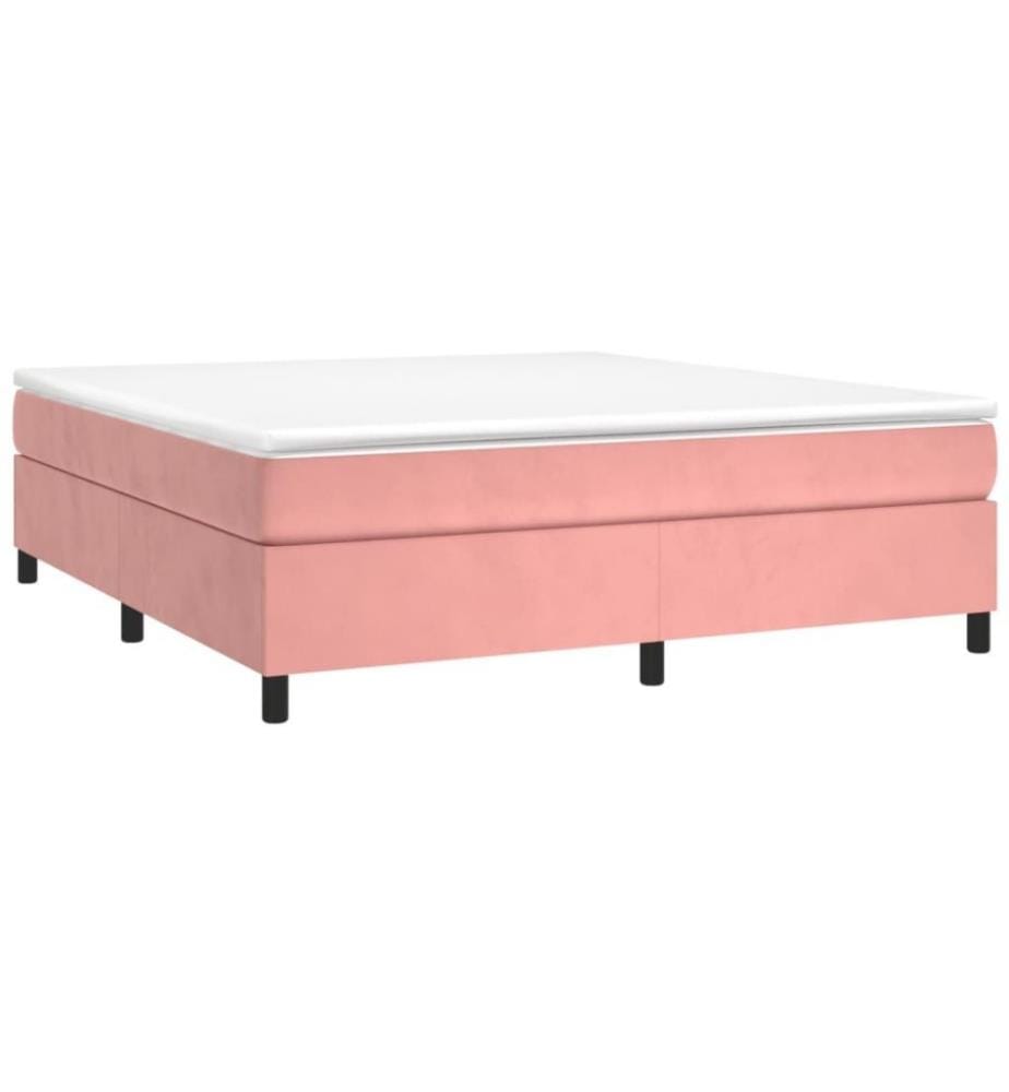 Lit à sommier tapissier avec matelas Rose 200x200 cm Velours