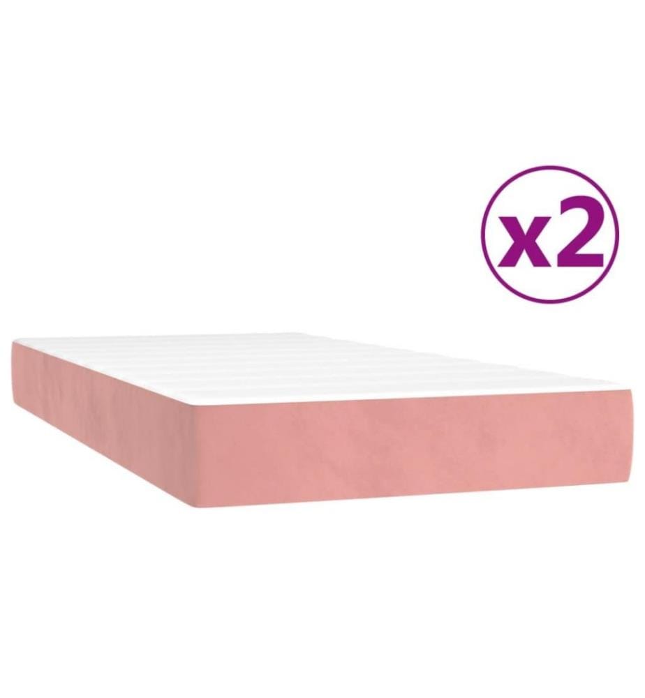 Lit à sommier tapissier avec matelas Rose 200x200 cm Velours