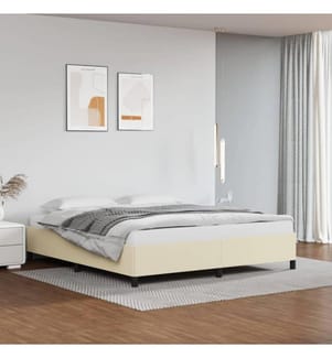Bettgestell Creme 180x200 cm Kunstleder