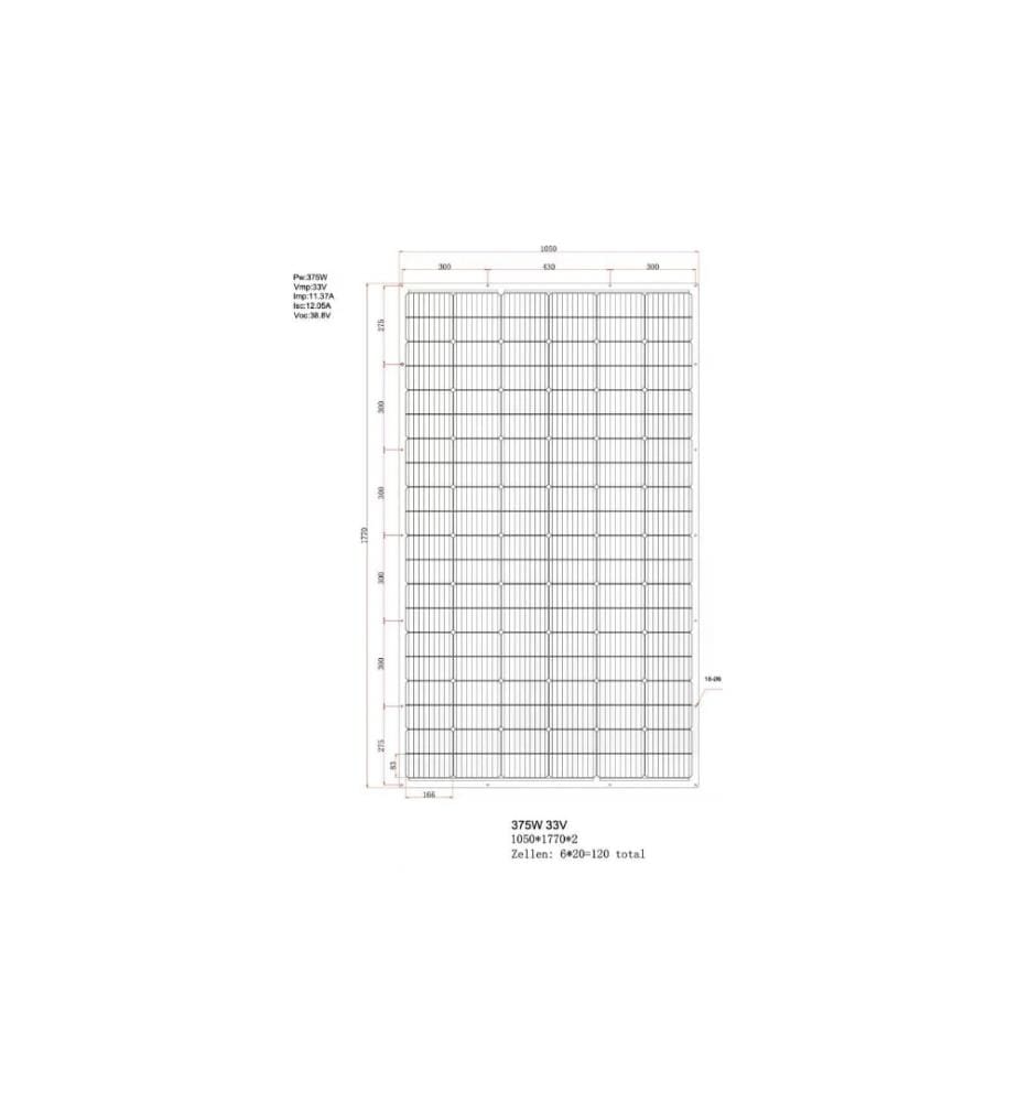 AUTOSOLAR - Solarpanel EFTE, flexibel, IP65, 375 W