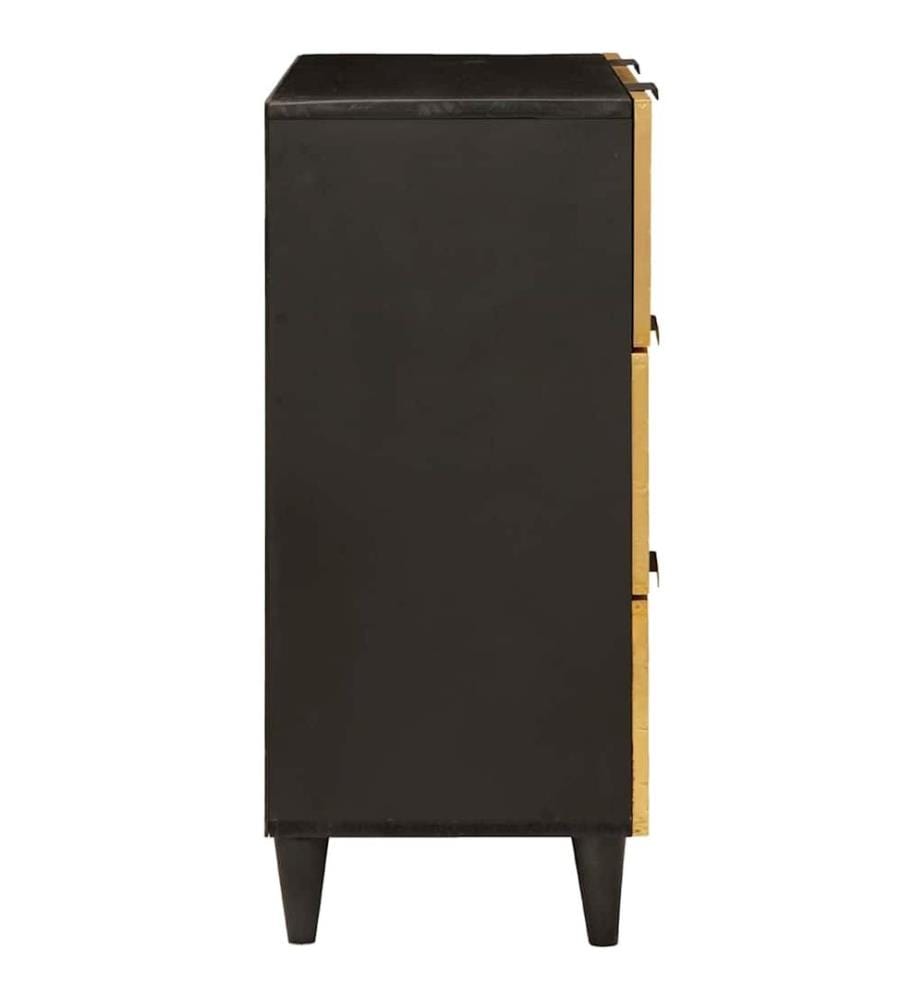 Sideboard Set 2 pcs Schwarz und Messing 120 x 33 x 75 cm