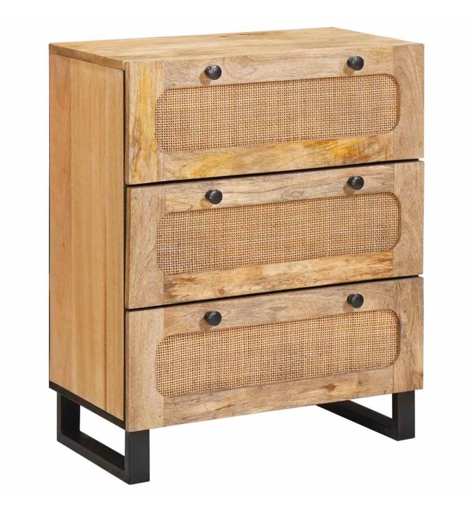 Credenza 2 pz Marron 60 x 33 x 75 cm Legno di mango massiccio