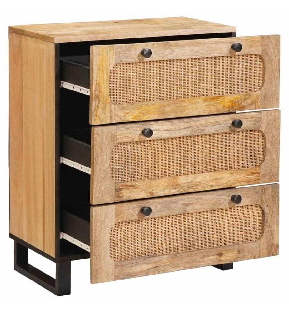 Credenza 2 pz Marron 60 x 33 x 75 cm Legno di mango massiccio