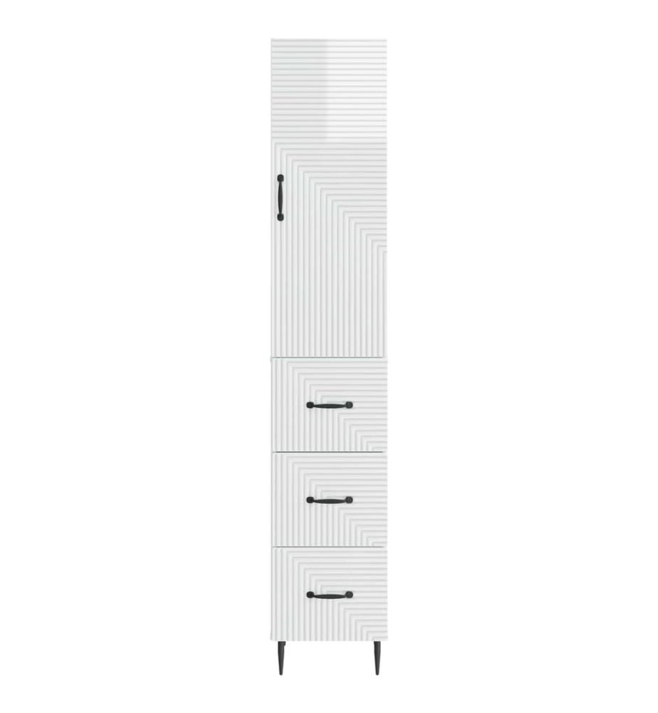 Schrankset 2 pcs Hochglanz Weiss 33 x 34,5 x 90 cm Holzwerkstoff