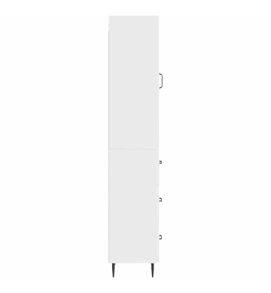 Schrankset 2 pcs Hochglanz Weiss 33 x 34,5 x 90 cm Holzwerkstoff