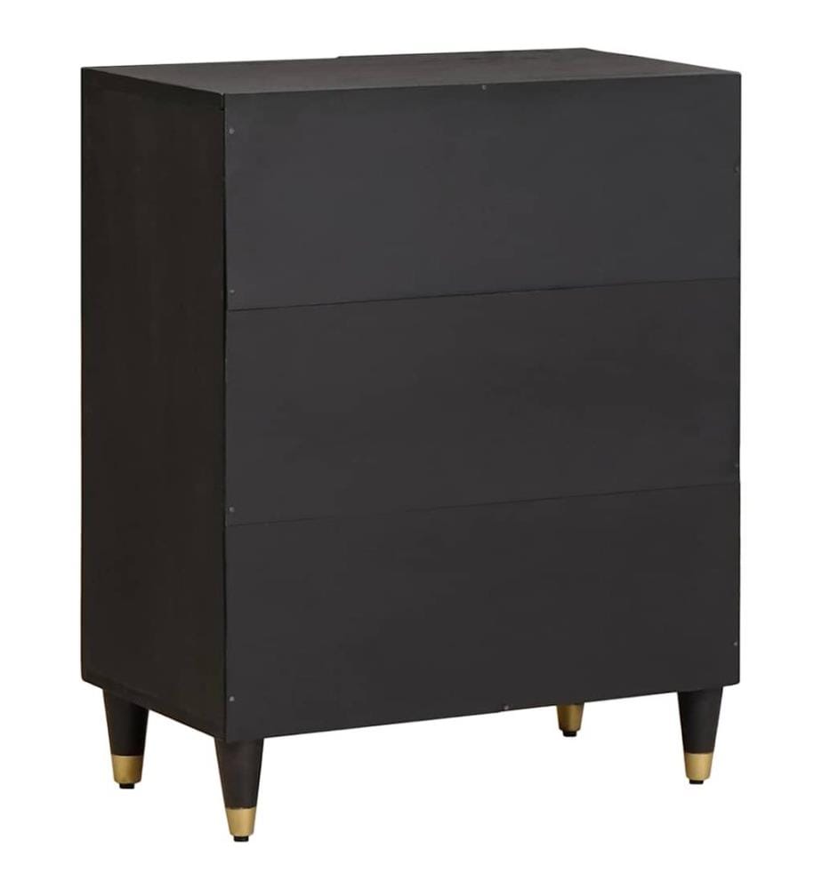 Sideboard Schwarz 60 x 33 x 75 cm Massivholz Mango