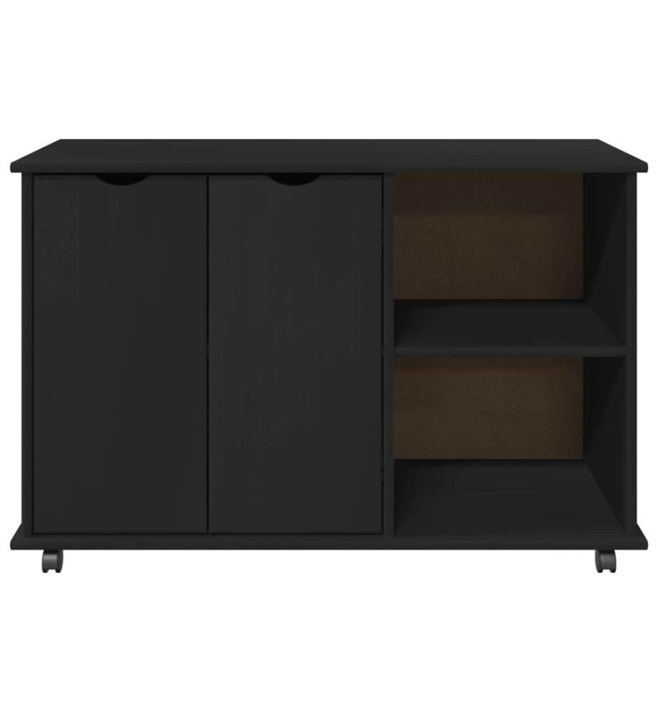 Rollschrank Schwarz 100 x 39 x 65,5 cm Massivholz Kiefer
