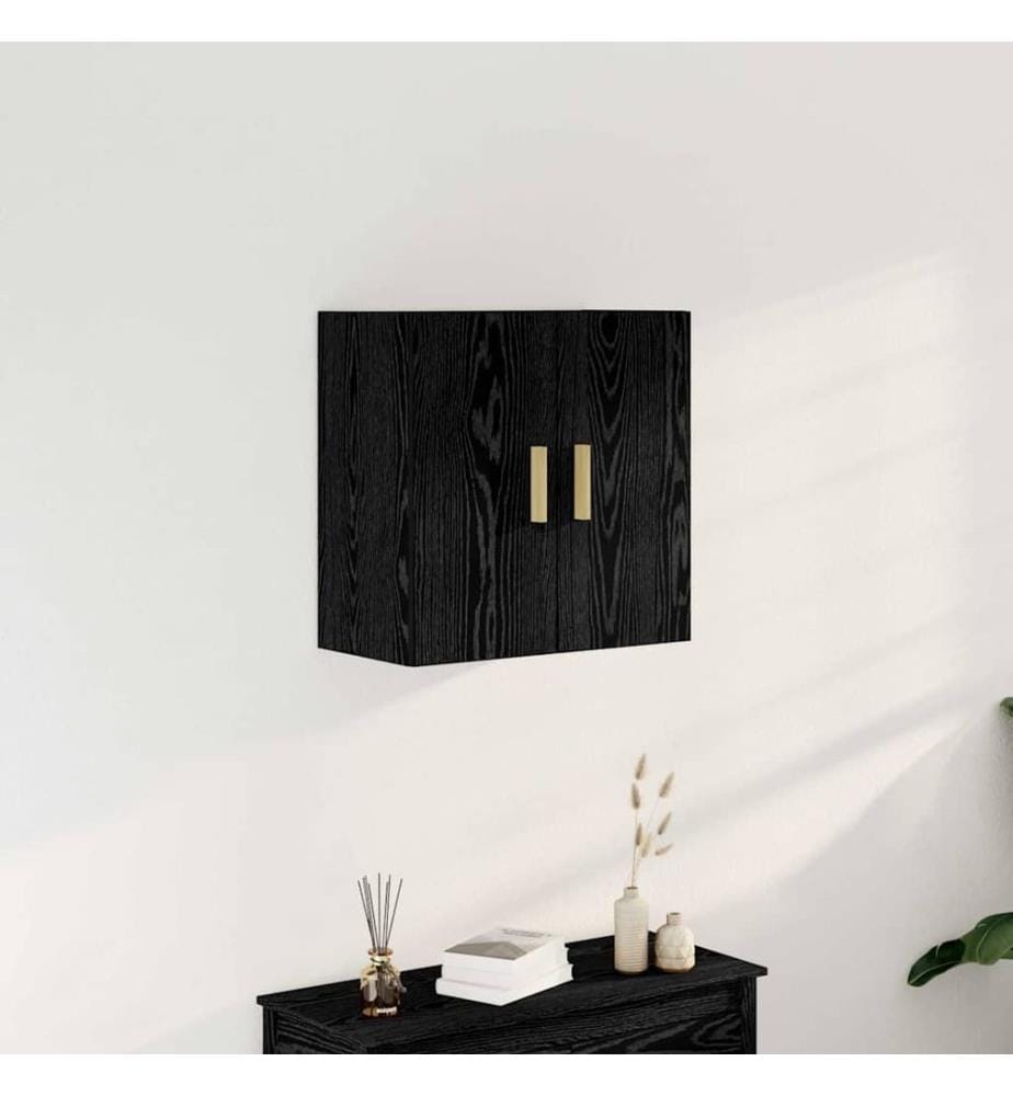 Wandschrank Schwarz Eichen-Optik 60 x 30 x 60 cm Holzwerkstoff