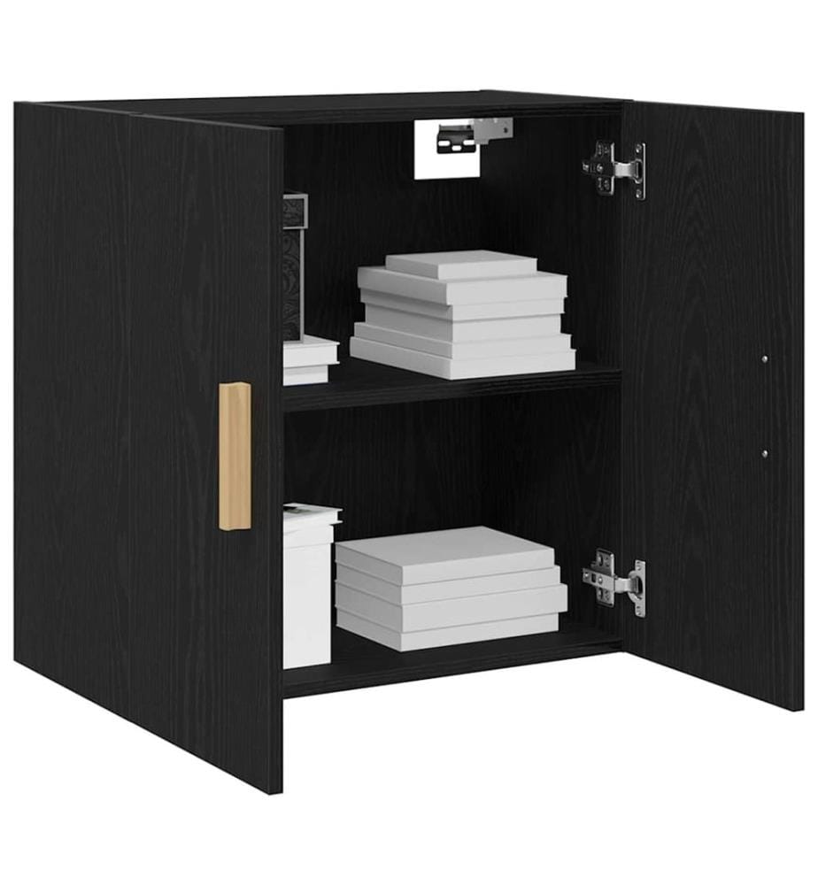 Wandschrank Schwarz Eichen-Optik 60 x 30 x 60 cm Holzwerkstoff