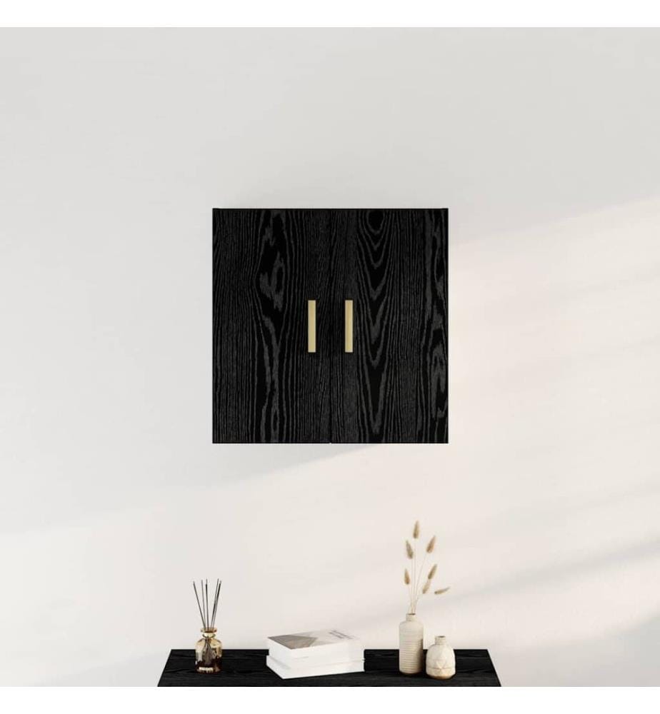 Wandschrank Schwarz Eichen-Optik 60 x 30 x 60 cm Holzwerkstoff