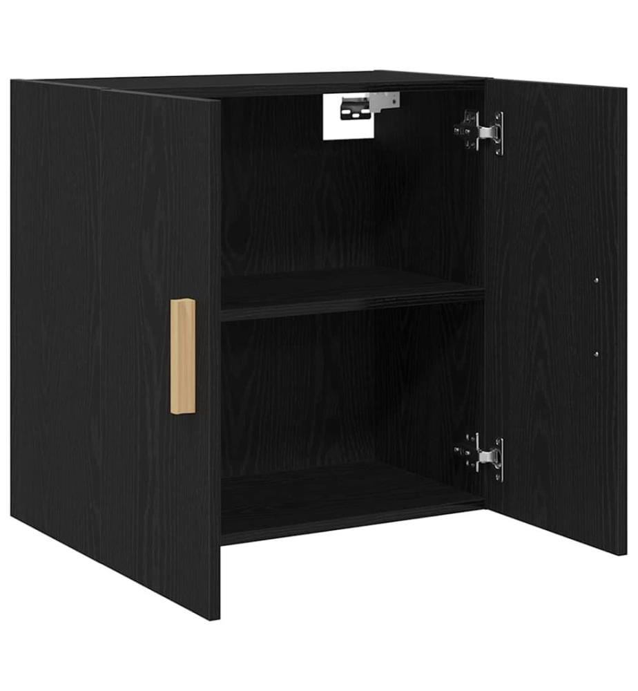 Wandschrank Schwarz Eichen-Optik 60 x 30 x 60 cm Holzwerkstoff
