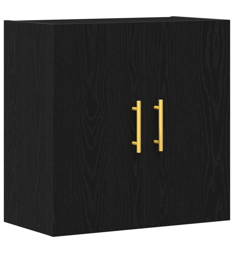 Wandmontierter Schrank Schwarz Eichen-Optik 60 x 31 x 70 cm