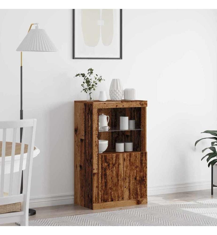 LED-Sideboard Altholz 60,5 x 37 x 100 cm Holzwerkstoff