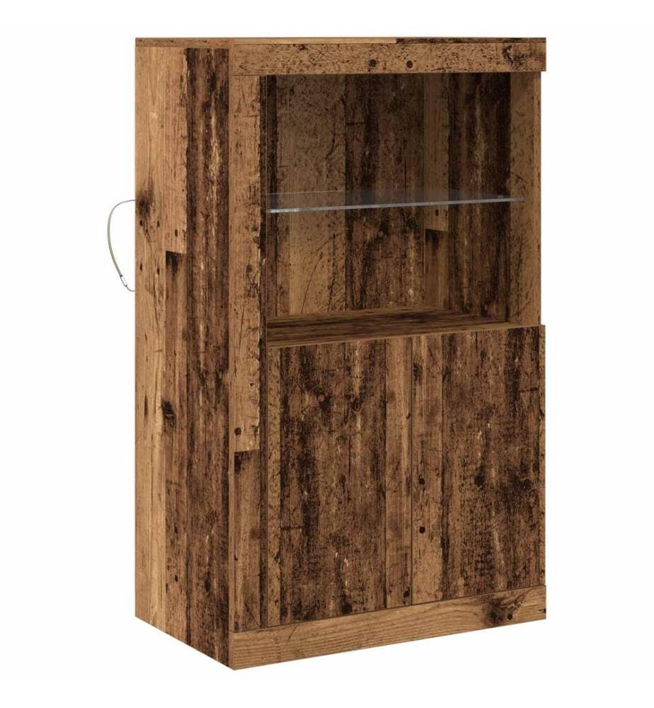 LED-Sideboard Altholz 60,5 x 37 x 100 cm Holzwerkstoff