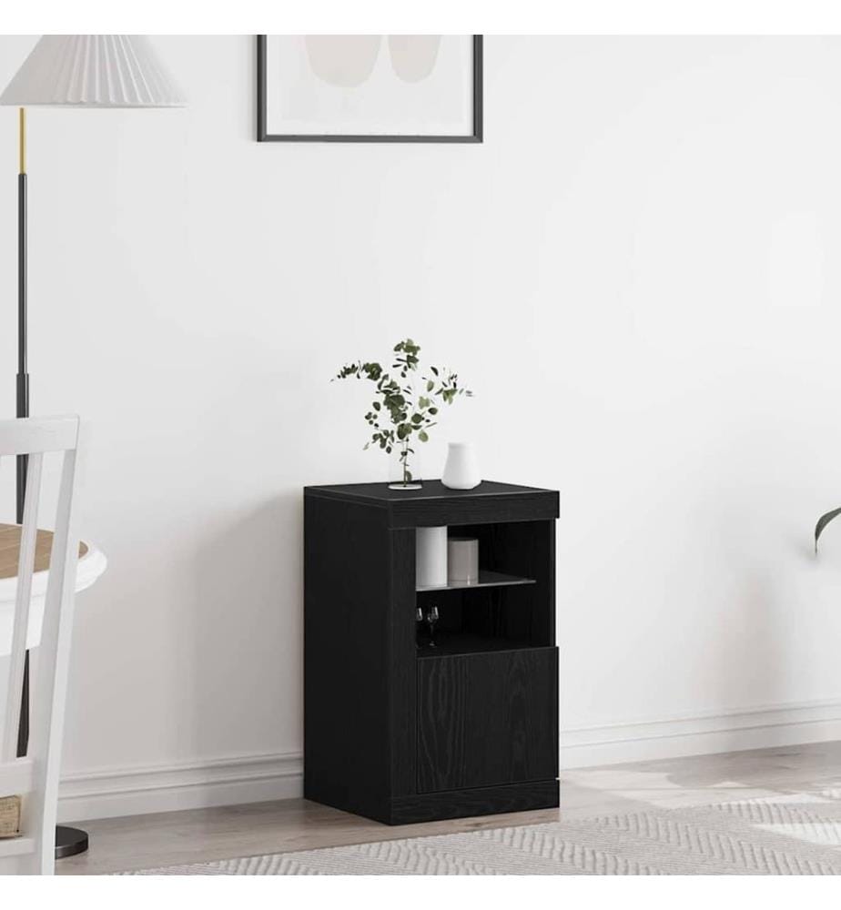 LED-Sideboard Schwarz Eichen-Optik 41 x 37 x 67 cm