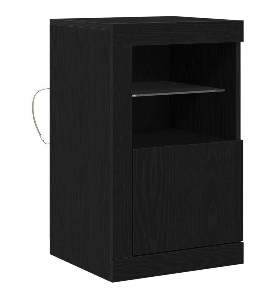 LED-Sideboard Schwarz Eichen-Optik 41 x 37 x 67 cm