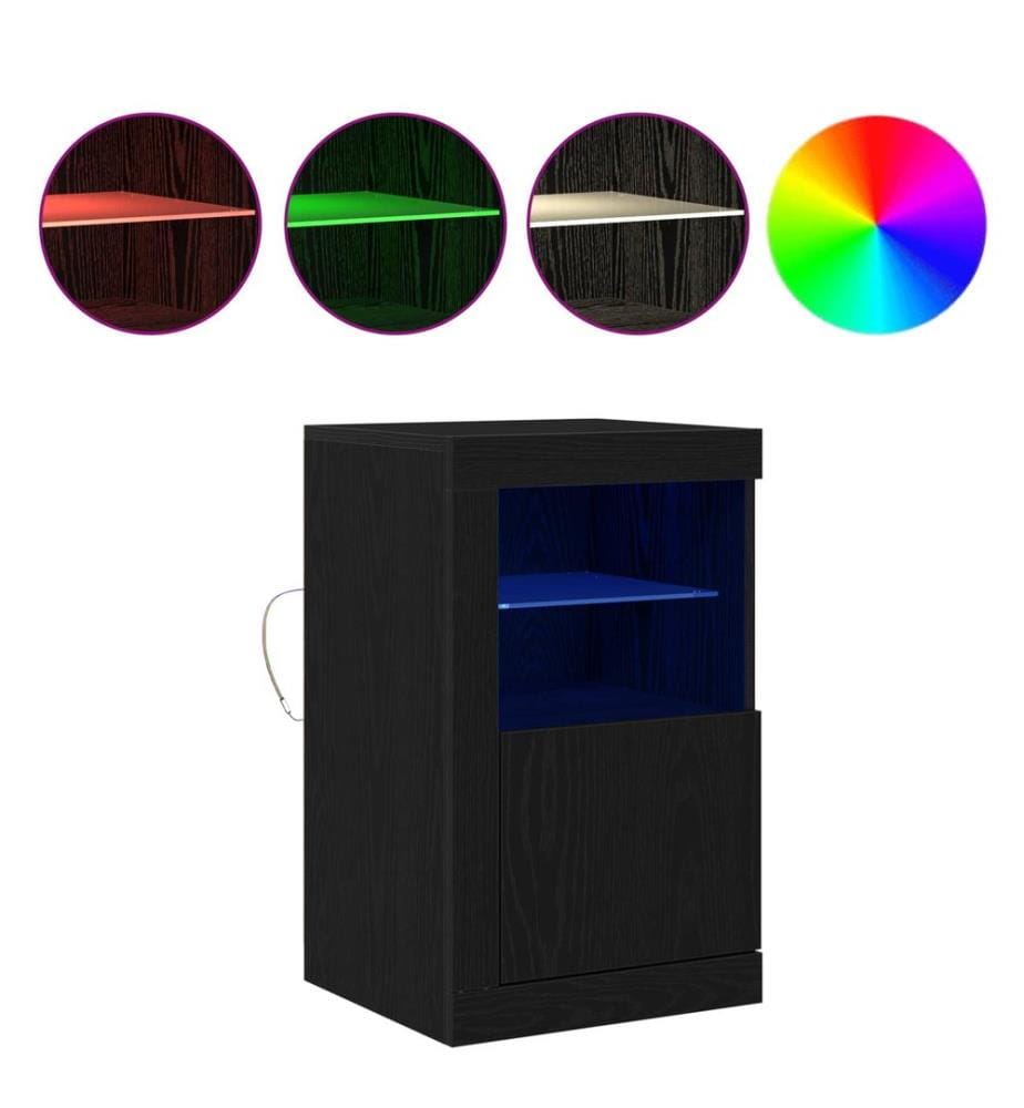 LED-Sideboard Schwarz Eichen-Optik 41 x 37 x 67 cm