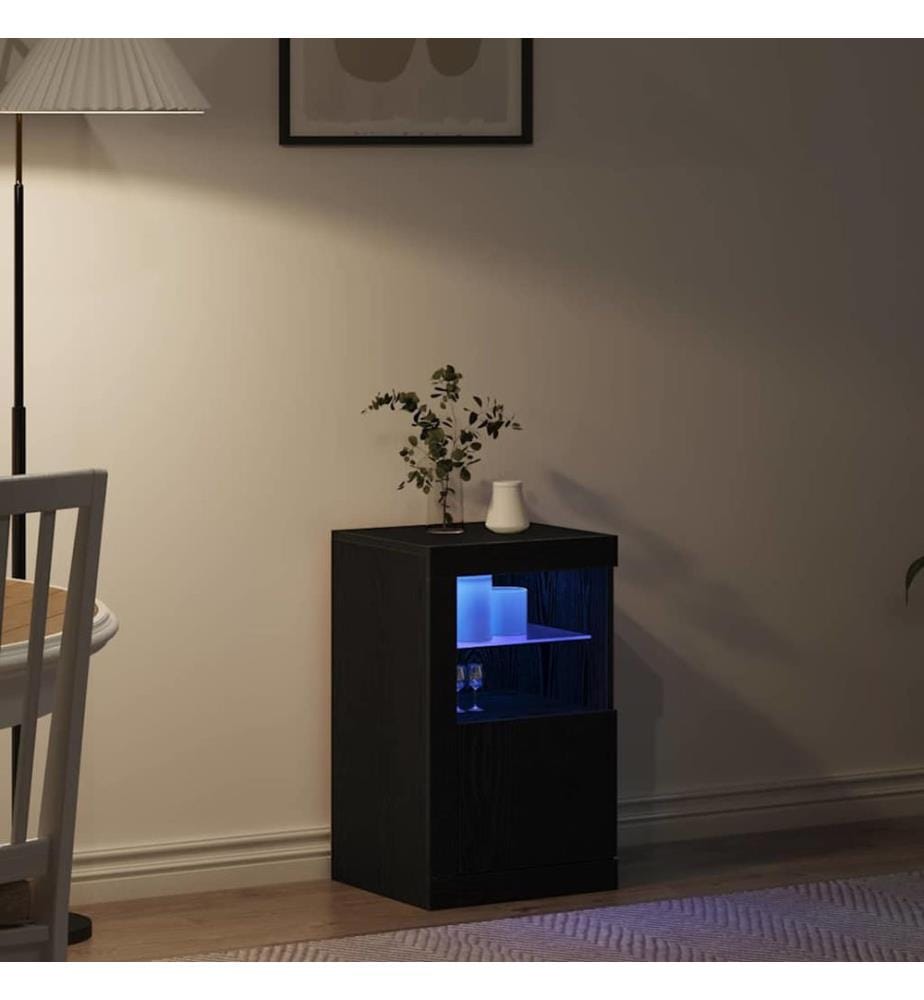 LED-Sideboard Schwarz Eichen-Optik 41 x 37 x 67 cm