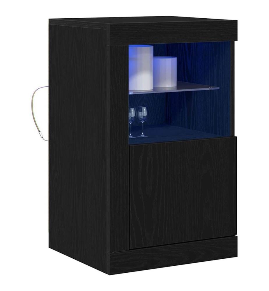 LED-Sideboard 2 pcs Schwarz Eichen-Optik 41 x 37 x 67 cm