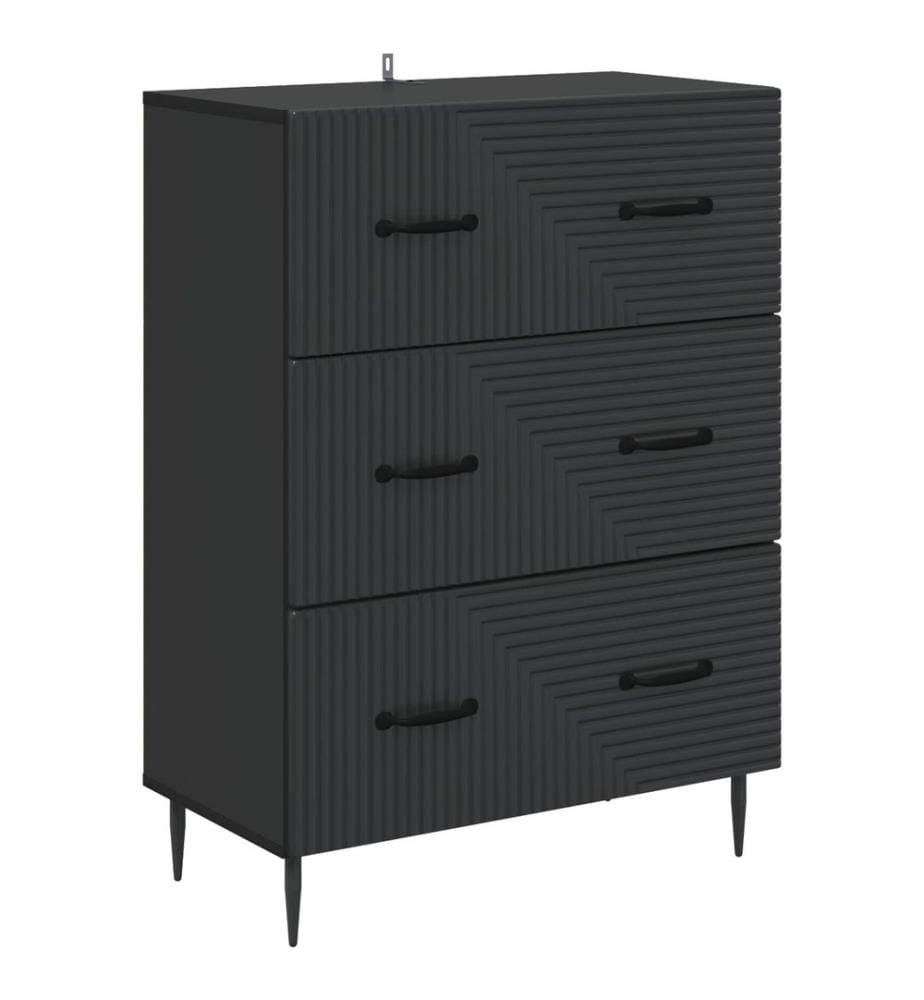 Schubladenschrank Schwarz 66 x 34,5 x 89,5 cm Holzwerkstoff