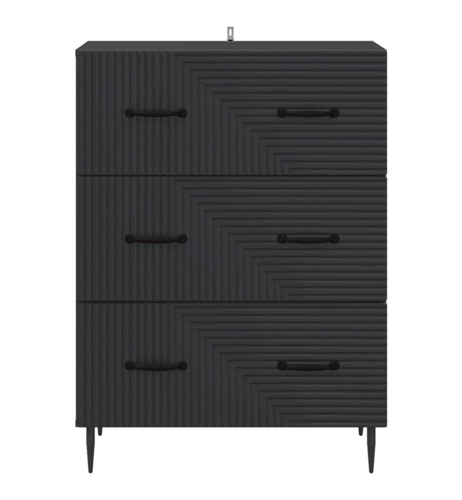 Schubladenschrank Schwarz 66 x 34,5 x 89,5 cm Holzwerkstoff