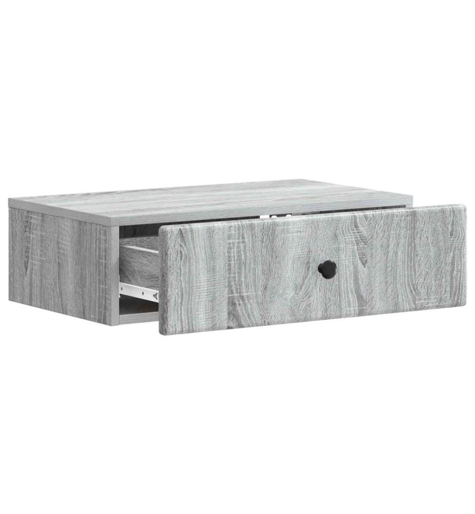 Wandmontierter Beistelltisch Graues Sonoma 59 x 34,5 x 17 cm