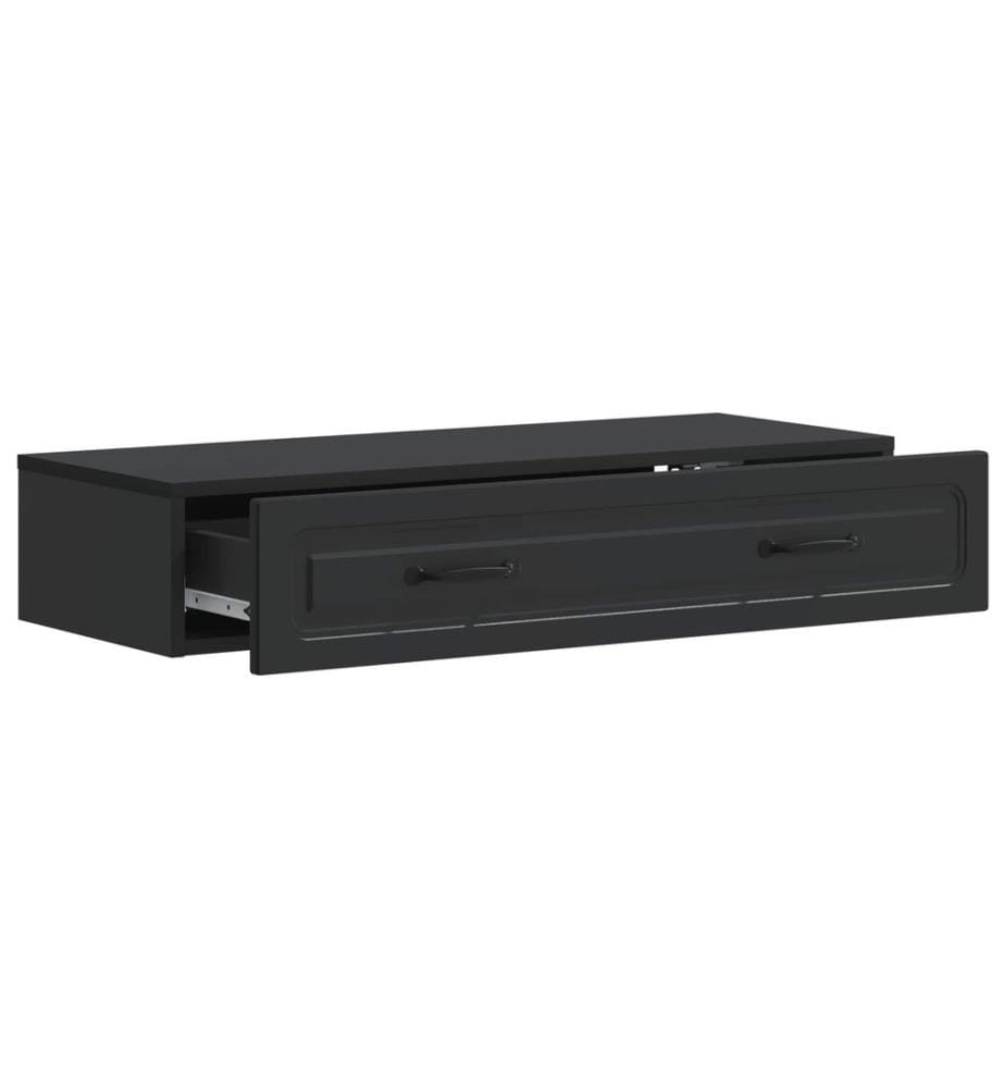 Wandmontierter Beistelltisch Schwarz 87,5 x 34,5 x 17 cm