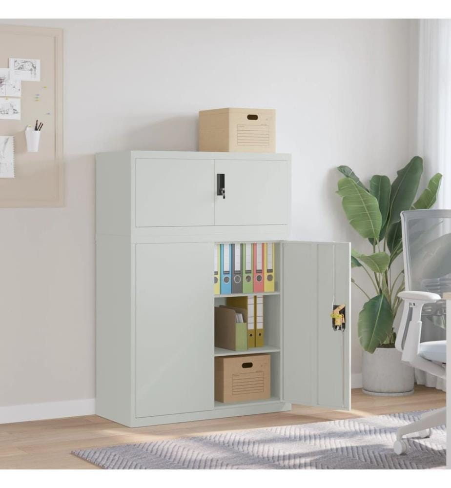Aktenschrank Hellgrau 90x40x130 cm Stahl