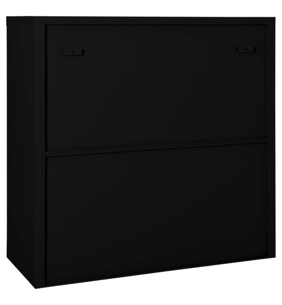 Schrank mit Schiebetür Schwarz 90x40x90 cm Stahl