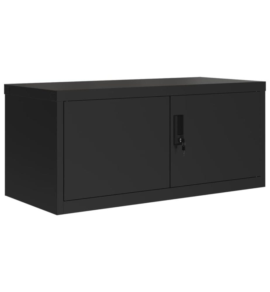 Aktenschrank Schwarz 90x40x220 cm Stahl