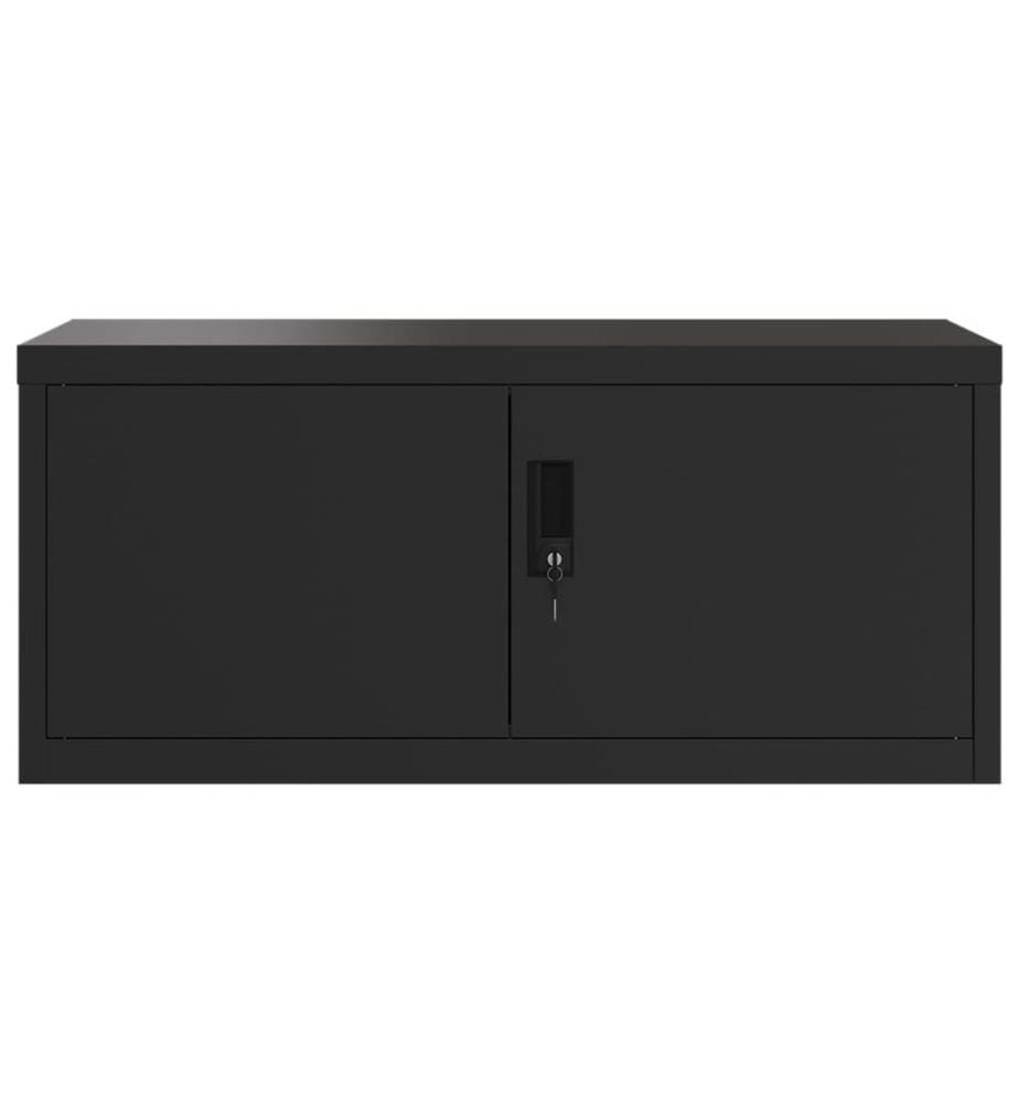 Aktenschrank Schwarz 90x40x220 cm Stahl