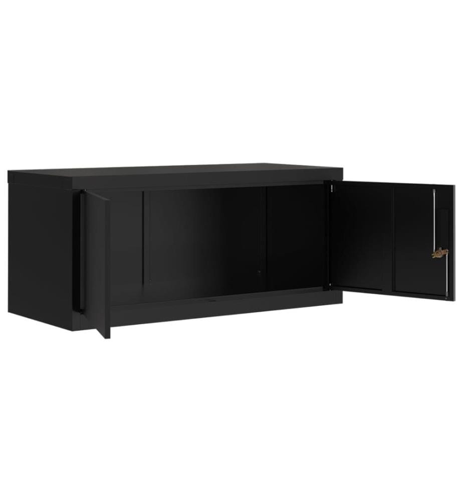 Aktenschrank Schwarz 90x40x220 cm Stahl