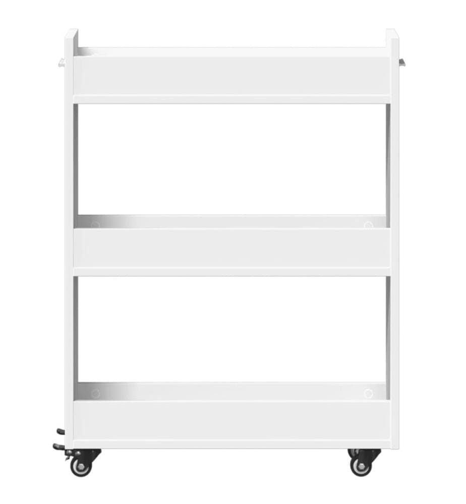 Schrank mit Rollen Weiss 60x22x79 cm Holzwerkstoff
