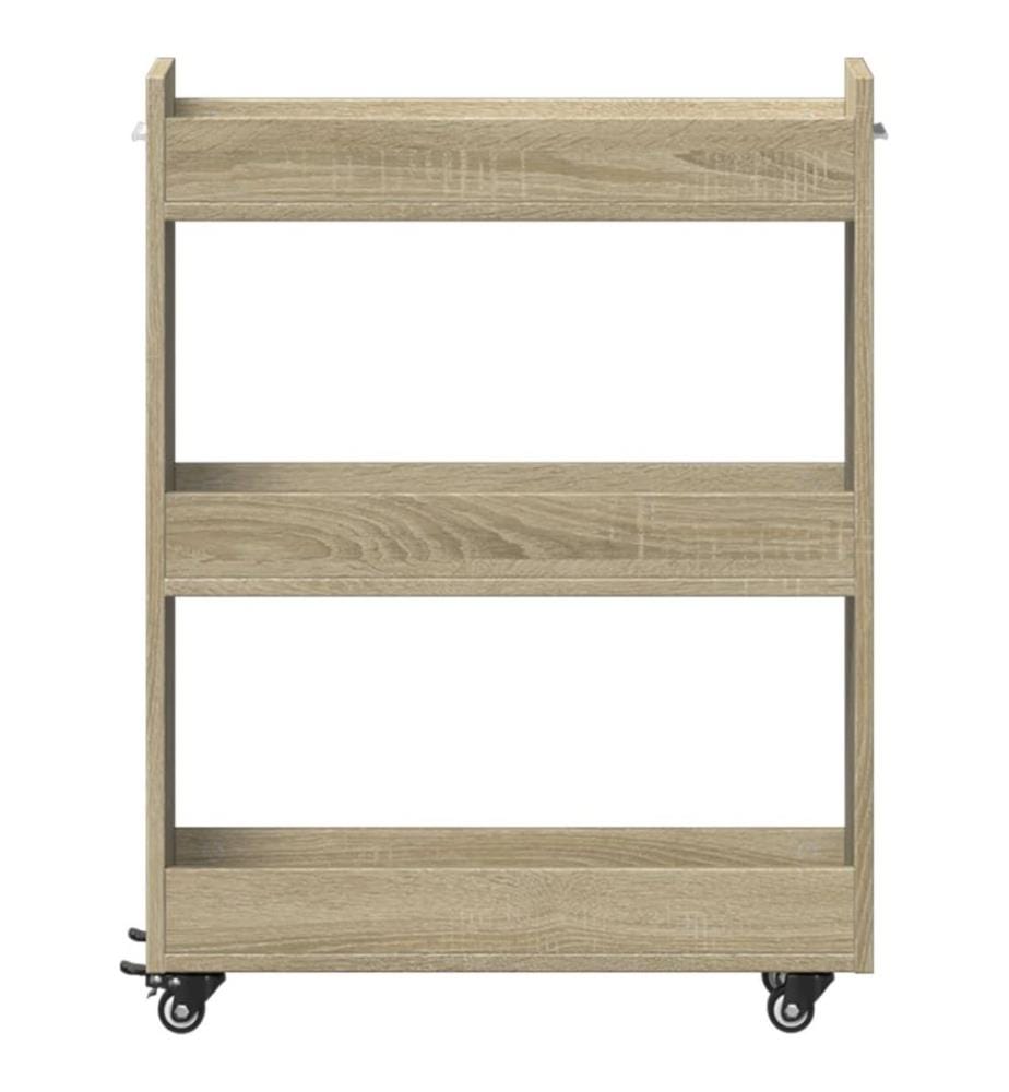 Schrank mit Rollen Sonoma-Eiche 60x22x79 cm Holzwerkstoff