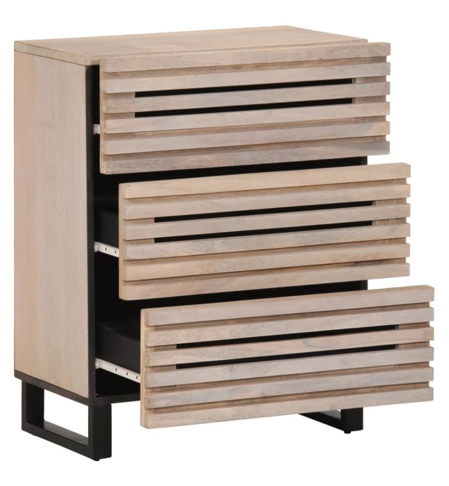 Sideboard Weiss 60x34x75 cm Massivholz Mango
